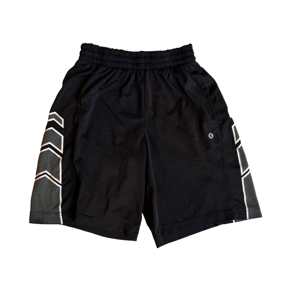 Xersion Black Quick Dri Athletic Shorts with White Stripes